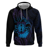 Kia Orana Kuki Airani Hoodie Cook Islands Tangaroa God Tatau Purple