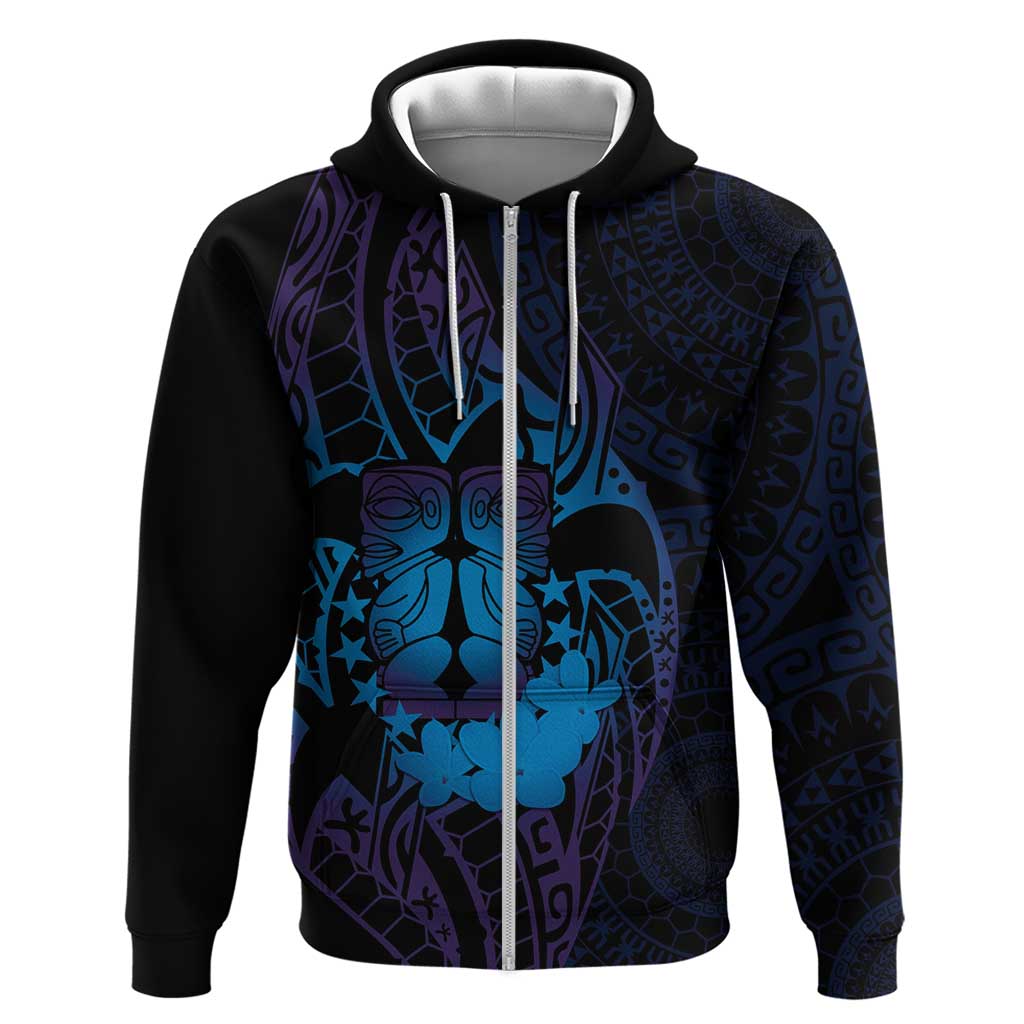 Kia Orana Kuki Airani Hoodie Cook Islands Tangaroa God Tatau Purple