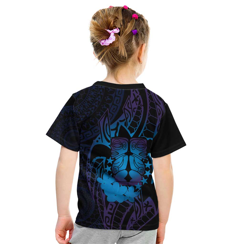 Kia Orana Kuki Airani Kid T Shirt Cook Islands Tangaroa God Tatau Purple