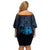 Kia Orana Kuki Airani Off Shoulder Short Dress Cook Islands Tangaroa God Tatau Purple