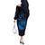 Kia Orana Kuki Airani Off The Shoulder Long Sleeve Dress Cook Islands Tangaroa God Tatau Purple