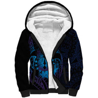 Kia Orana Kuki Airani Sherpa Hoodie Cook Islands Tangaroa God Tatau Purple