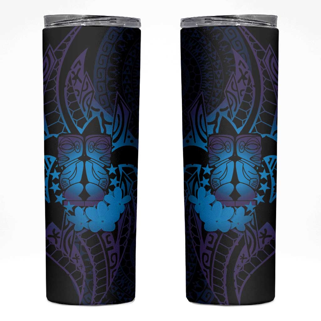 Kia Orana Kuki Airani Skinny Tumbler Cook Islands Tangaroa God Tatau Purple