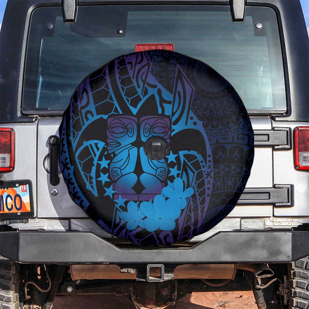 Kia Orana Kuki Airani Spare Tire Cover Cook Islands Tangaroa God Tatau Purple