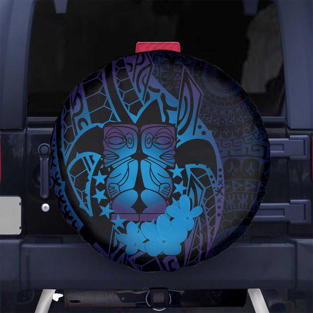 Kia Orana Kuki Airani Spare Tire Cover Cook Islands Tangaroa God Tatau Purple