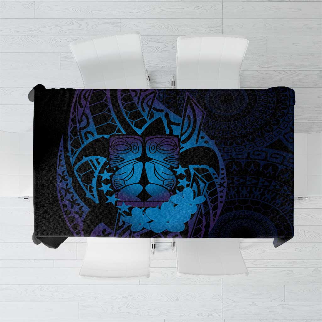 Kia Orana Kuki Airani Tablecloth Cook Islands Tangaroa God Tatau Purple