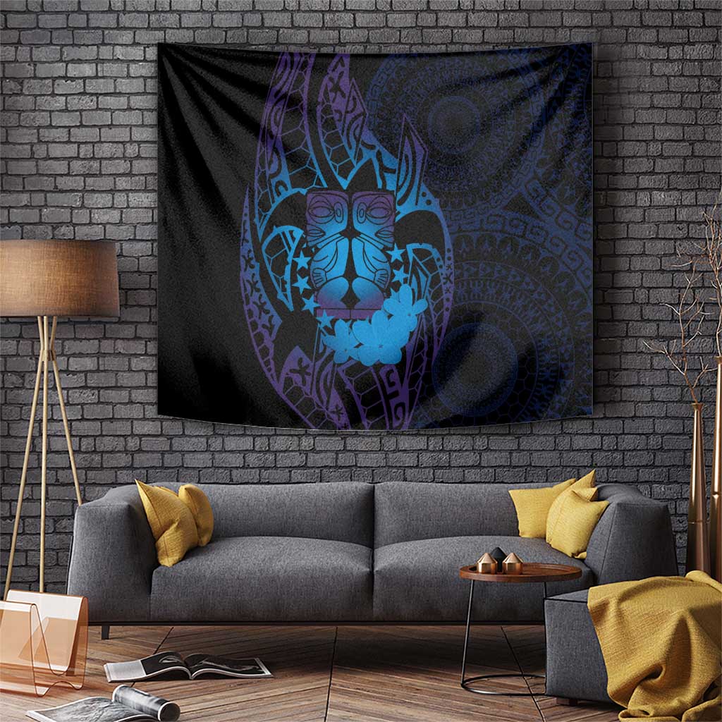 Kia Orana Kuki Airani Tapestry Cook Islands Tangaroa God Tatau Purple