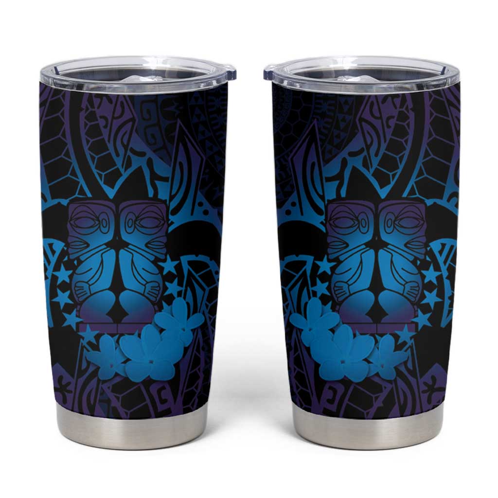 Kia Orana Kuki Airani Tumbler Cup Cook Islands Tangaroa God Tatau Purple
