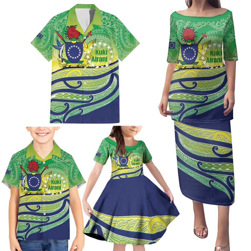 Te Maeva Nui Cook Islands Family Matching Puletasi and Hawaiian Shirt 60th Independence Anniversary Proud