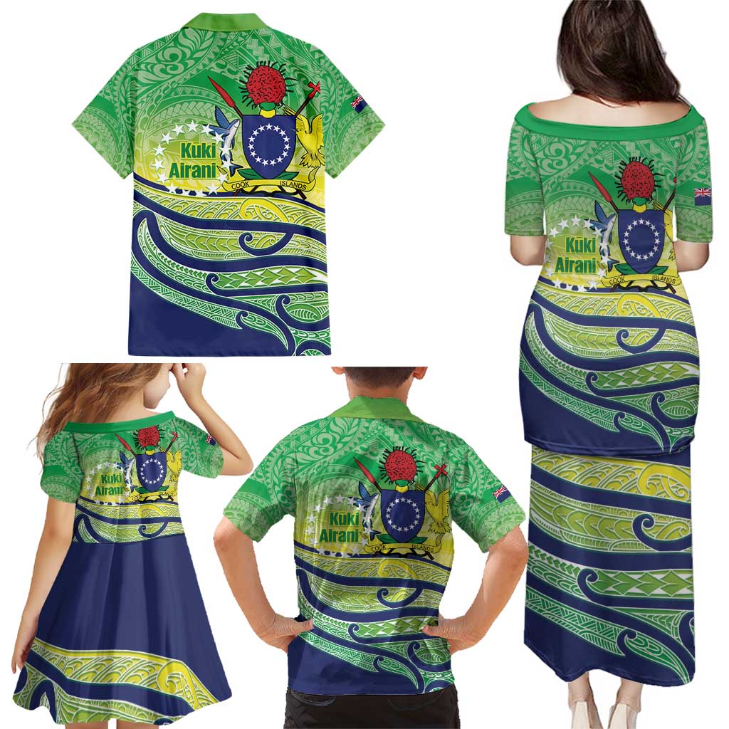 Te Maeva Nui Cook Islands Family Matching Puletasi and Hawaiian Shirt 60th Independence Anniversary Proud