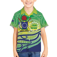 Te Maeva Nui Cook Islands Kid Hawaiian Shirt 60th Independence Anniversary Proud LT14 Kid Green - Polynesian Pride