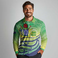 Te Maeva Nui Cook Islands Long Sleeve Polo Shirt 60th Independence Anniversary Proud