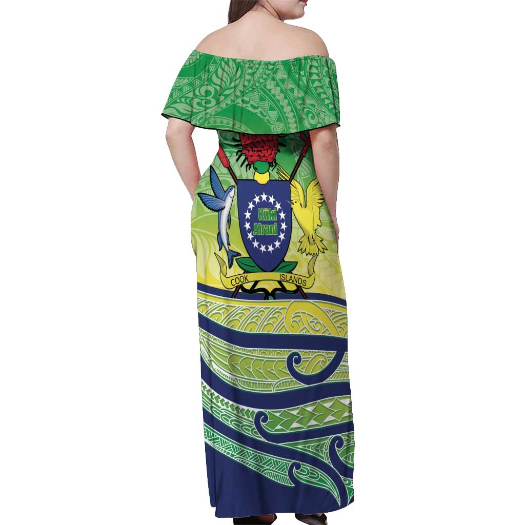 Te Maeva Nui Cook Islands Off Shoulder Maxi Dress 60th Independence Anniversary Proud LT14 - Polynesian Pride