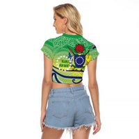 Te Maeva Nui Cook Islands Raglan Cropped T Shirt 60th Independence Anniversary Proud