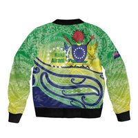 Te Maeva Nui Cook Islands Sleeve Zip Bomber Jacket 60th Independence Anniversary Proud