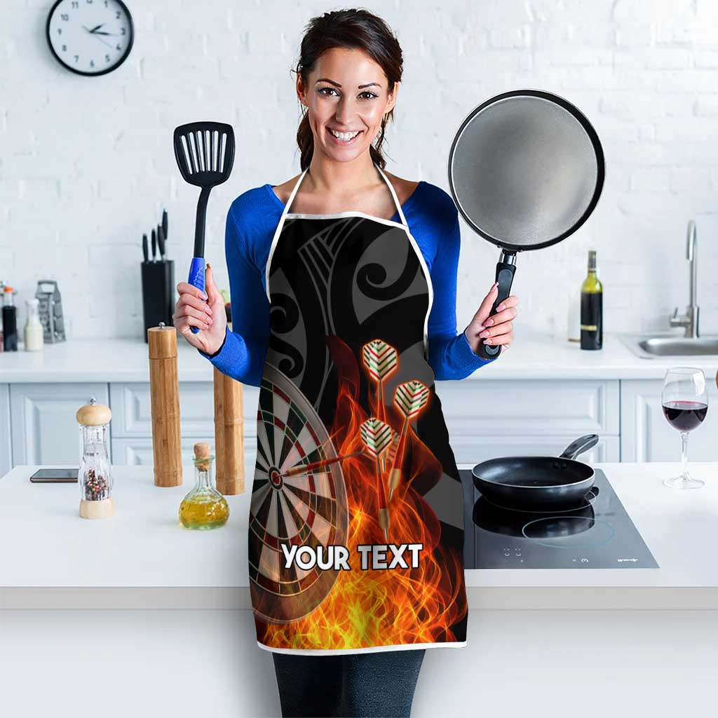 Personalised Aotearoa Darts Apron Maori Koru Flaming Dartboard - Polynesian Pride