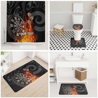 Personalised Aotearoa Darts Bathroom Set Maori Koru Flaming Dartboard - Polynesian Pride