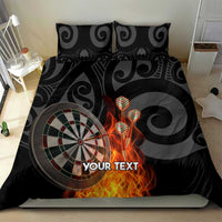 Personalised Aotearoa Darts Bedding Set Maori Koru Flaming Dartboard
