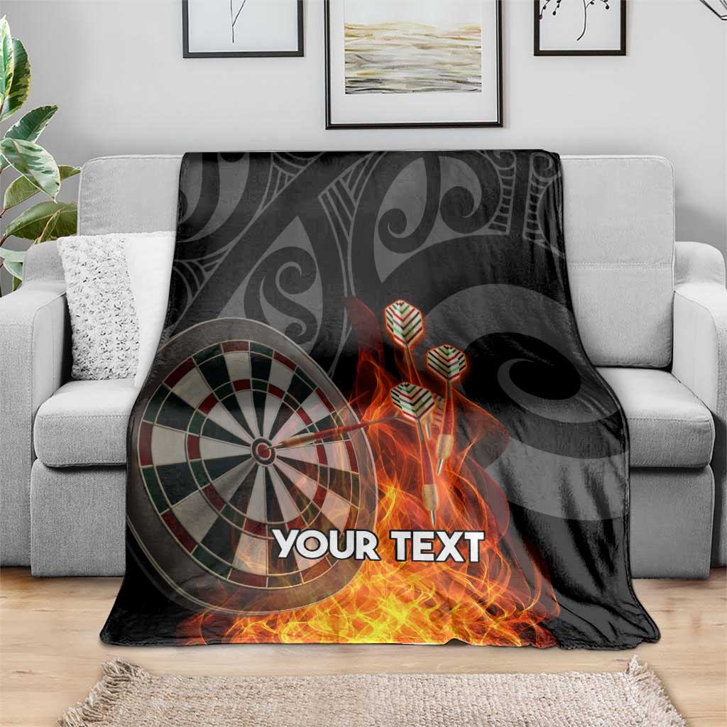 Personalised Aotearoa Darts Blanket Maori Koru Flaming Dartboard