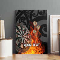 Personalised Aotearoa Darts Canvas Wall Art Maori Koru Flaming Dartboard