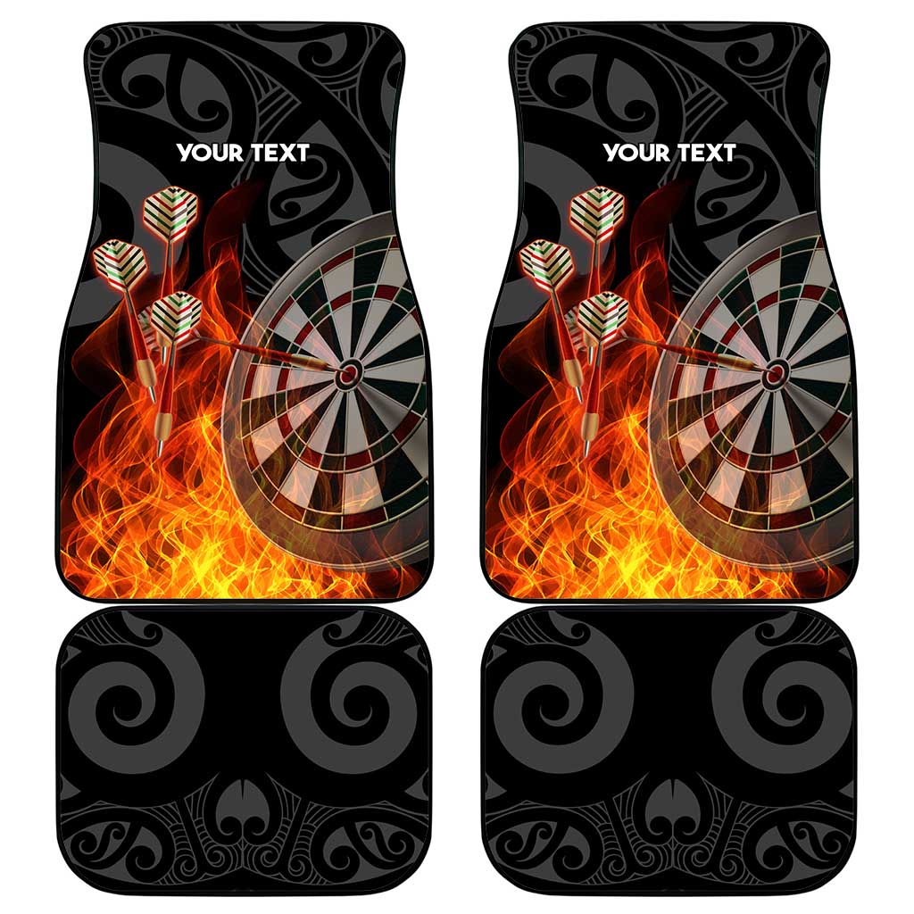 Personalised Aotearoa Darts Car Mats Maori Koru Flaming Dartboard