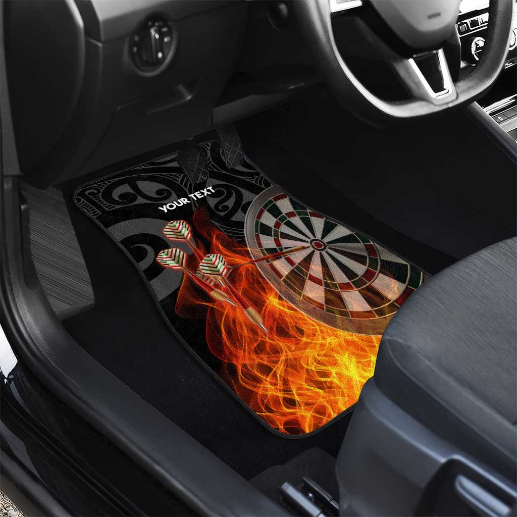 Personalised Aotearoa Darts Car Mats Maori Koru Flaming Dartboard