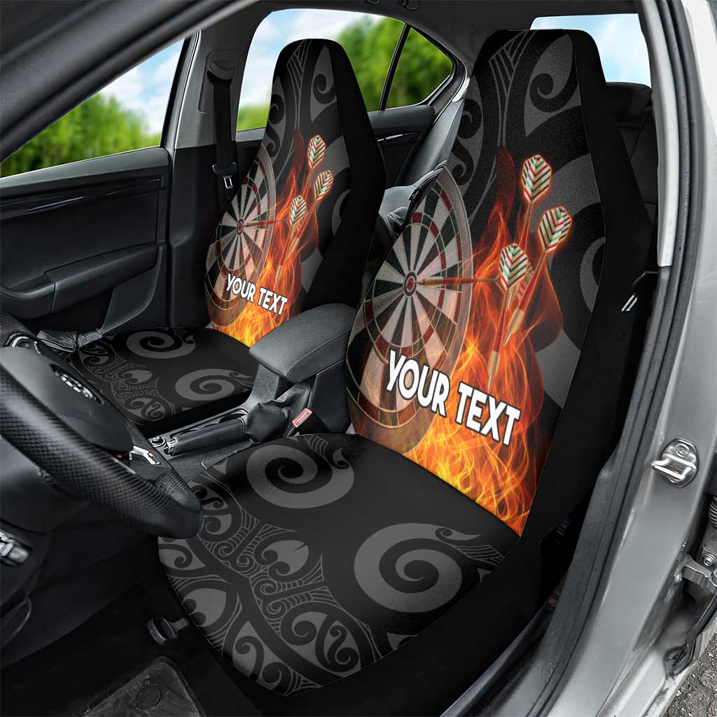 Personalised Aotearoa Darts Car Seat Cover Maori Koru Flaming Dartboard