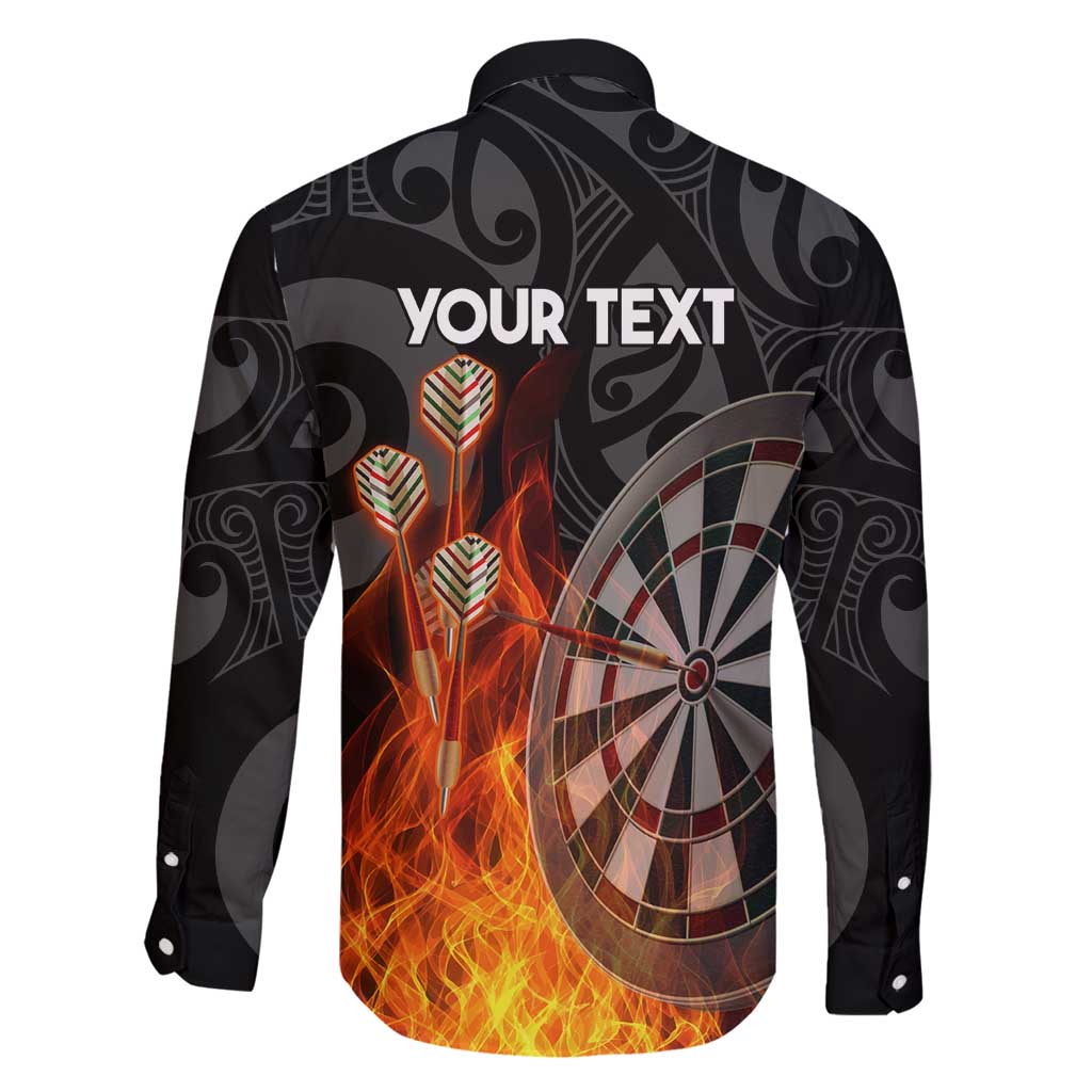 Personalised Aotearoa Darts Family Matching Summer Maxi Dress and Hawaiian Shirt Maori Koru Flaming Dartboard