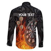 Personalised Aotearoa Darts Family Matching Tank Maxi Dress and Hawaiian Shirt Maori Koru Flaming Dartboard
