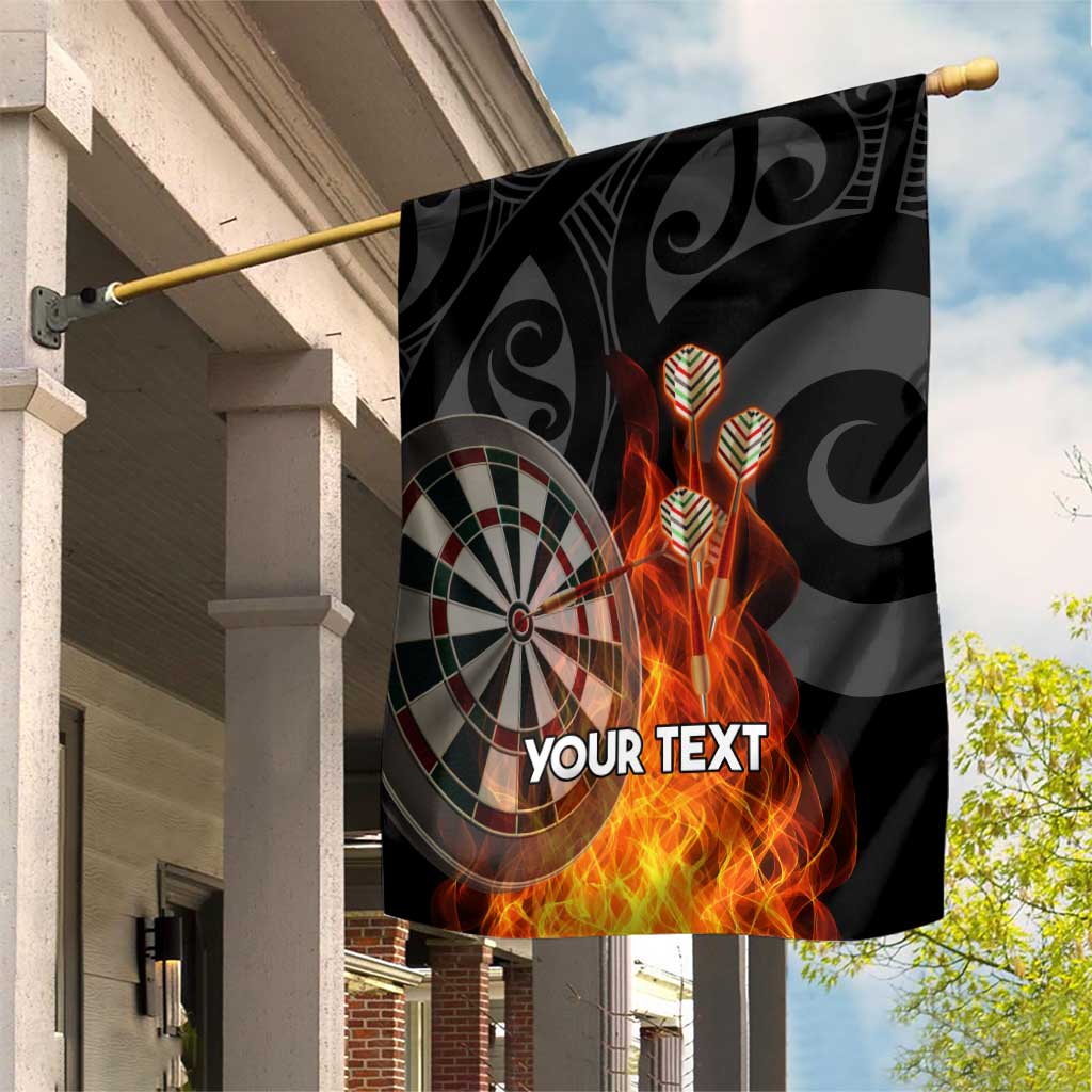 Personalised Aotearoa Darts Garden Flag Maori Koru Flaming Dartboard