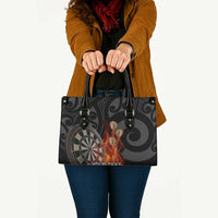Personalised Aotearoa Darts Leather Bag Maori Koru Flaming Dartboard - Polynesian Pride