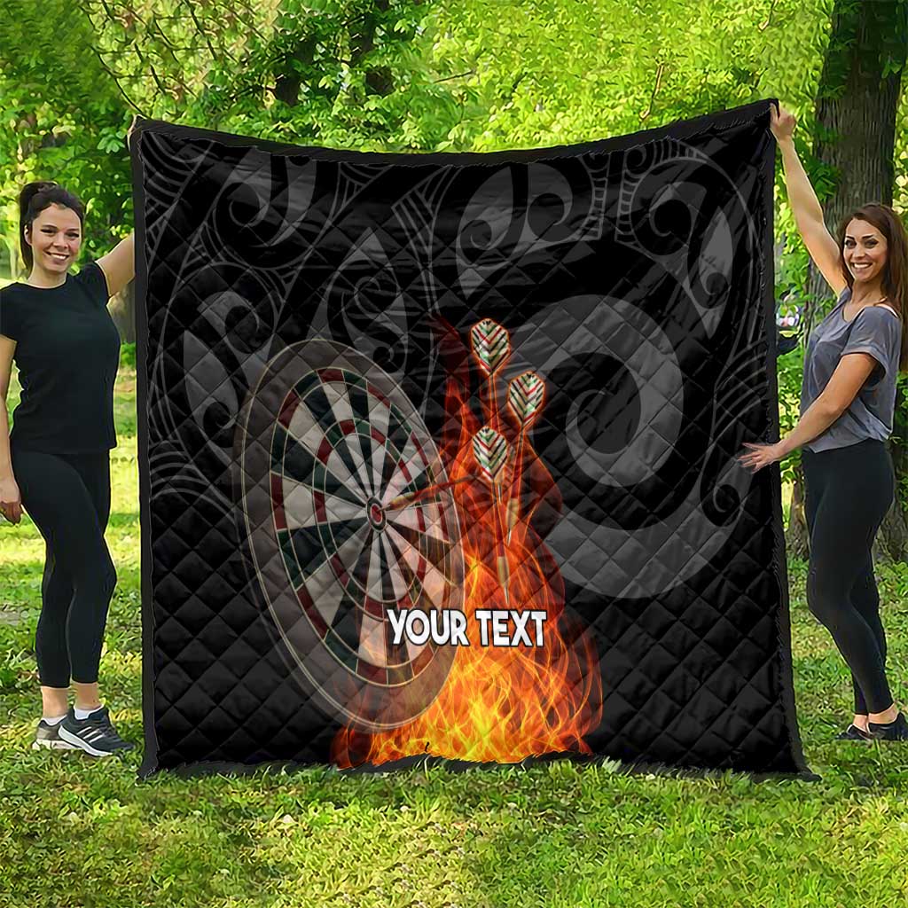 Personalised Aotearoa Darts Quilt Maori Koru Flaming Dartboard