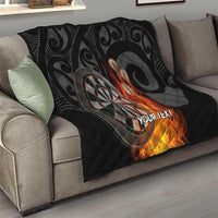 Personalised Aotearoa Darts Quilt Maori Koru Flaming Dartboard
