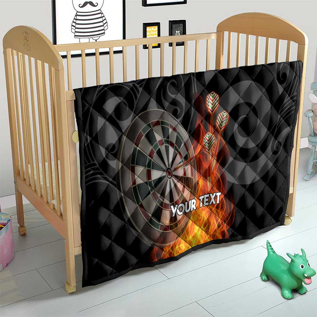 Personalised Aotearoa Darts Quilt Maori Koru Flaming Dartboard