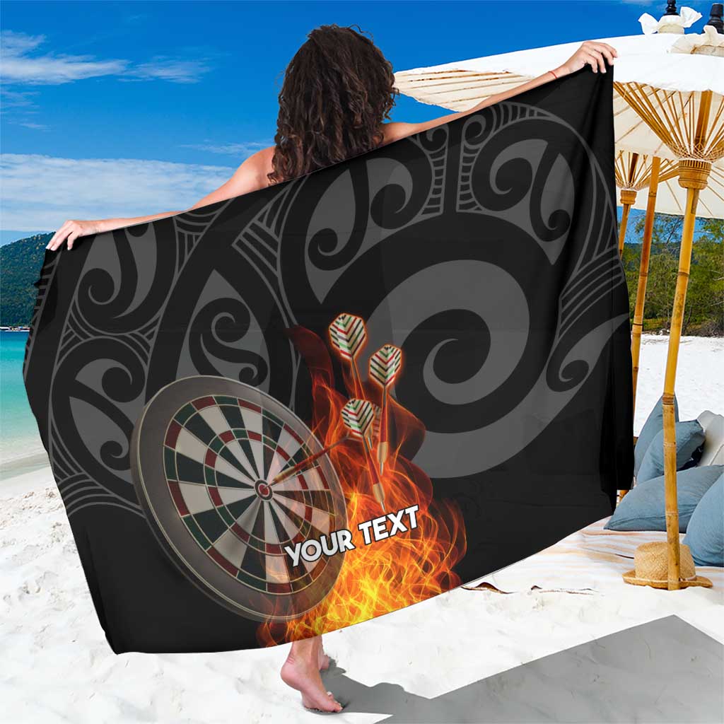 Personalised Aotearoa Darts Sarong Maori Koru Flaming Dartboard