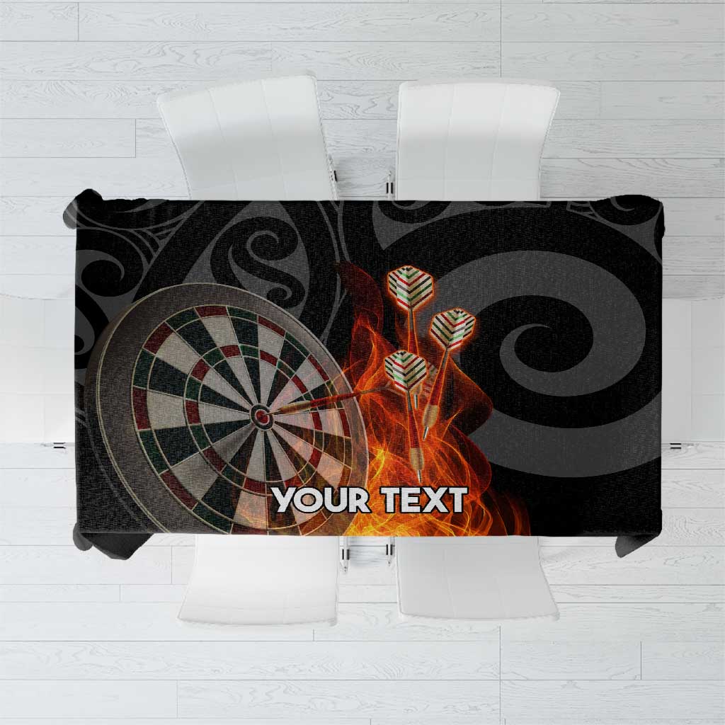 Personalised Aotearoa Darts Tablecloth Maori Koru Flaming Dartboard