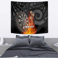 Personalised Aotearoa Darts Tapestry Maori Koru Flaming Dartboard
