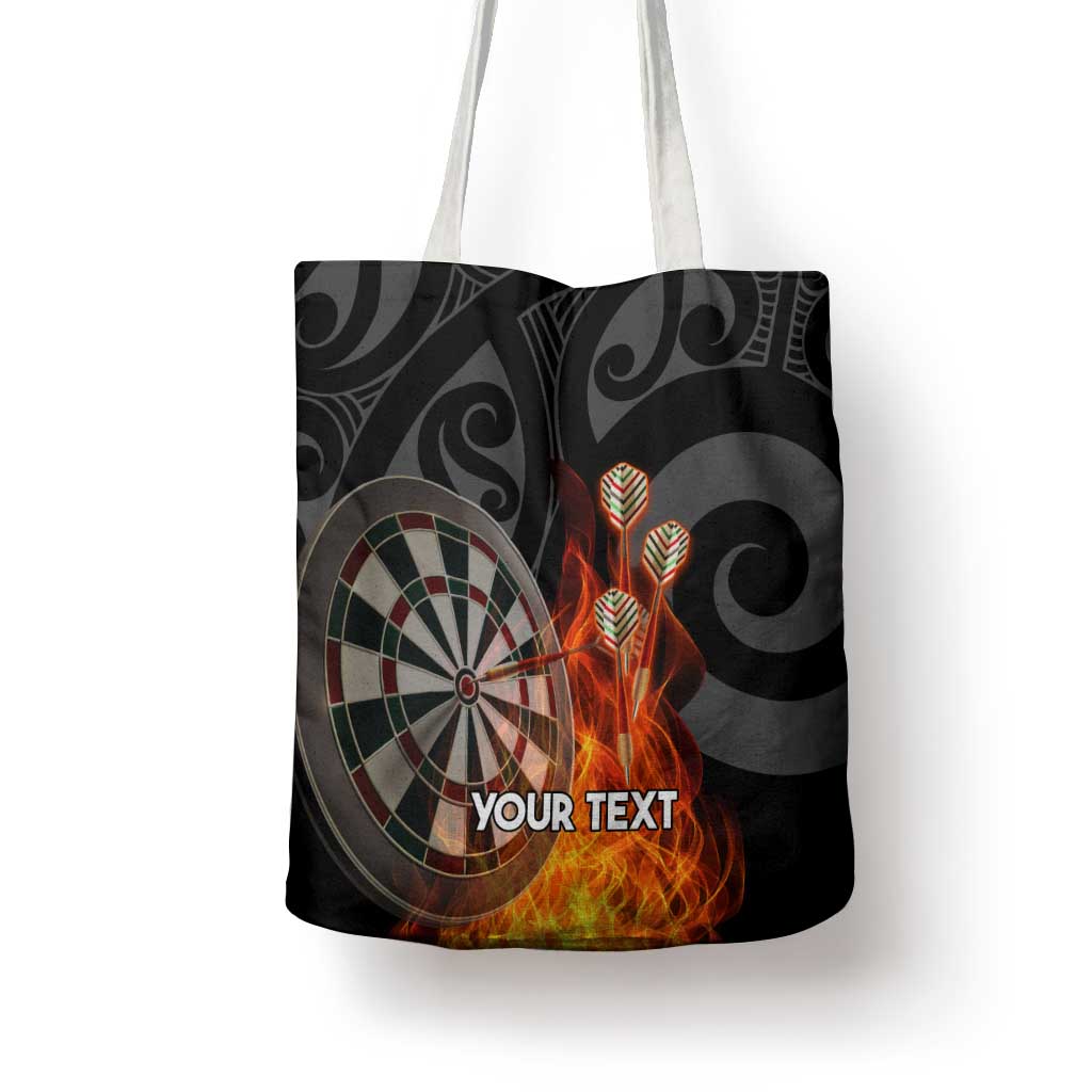Personalised Aotearoa Darts Tote Bag Maori Koru Flaming Dartboard - Polynesian Pride