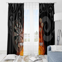 Personalised Aotearoa Darts Window Curtain Maori Koru Flaming Dartboard