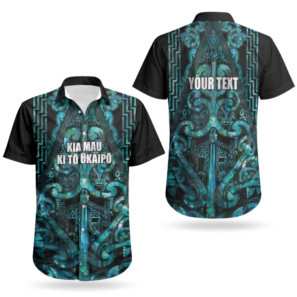 Maori Language Week Personalised Couples Matching Summer Maxi Dress and Hawaiian Shirt Kia Mau Ki To Ukaipo Paua Shell Color LT14 - Polynesian Pride