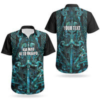 Maori Language Week Personalised Couples Matching Summer Maxi Dress and Hawaiian Shirt Kia Mau Ki To Ukaipo Paua Shell Color LT14 - Polynesian Pride