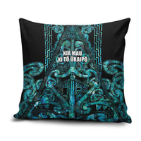 Maori Language Week Pillow Cover Kia Mau Ki To Ukaipo Paua Shell Color LT14 Turquoise - Polynesian Pride