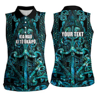 Maori Language Week Personalised Women Sleeveless Polo Shirt Kia Mau Ki To Ukaipo Paua Shell Color LT14 - Polynesian Pride