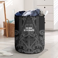 Maori Language Week Laundry Basket Kia Mau Ki To Ukaipo Grey Color LT14 Grey - Polynesian Pride