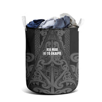 Maori Language Week Laundry Basket Kia Mau Ki To Ukaipo Grey Color LT14 - Polynesian Pride