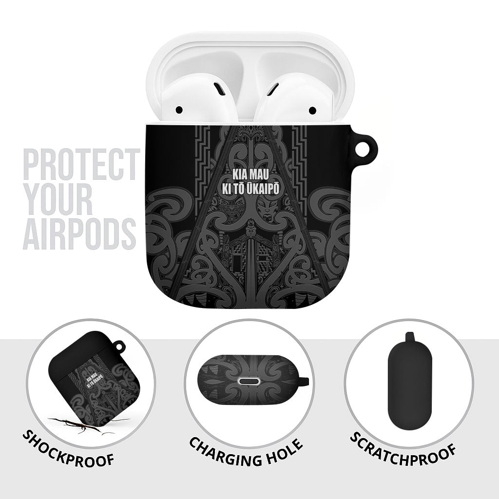 Maori Language Week AirPods Case Kia Mau Ki To Ukaipo Grey Color LT14 - Polynesian Pride