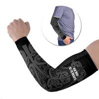 Maori Language Week Personalised Arm Sleeves Kia Mau Ki To Ukaipo Grey Color LT14 Set of 2 Grey - Polynesian Pride