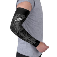 Maori Language Week Personalised Arm Sleeves Kia Mau Ki To Ukaipo Grey Color LT14 - Polynesian Pride