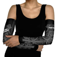Maori Language Week Personalised Arm Sleeves Kia Mau Ki To Ukaipo Grey Color LT14 - Polynesian Pride