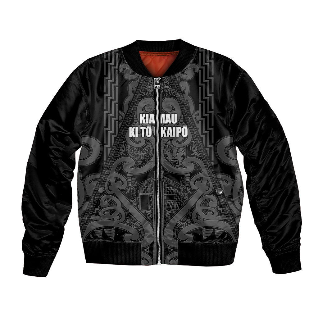 Maori Language Week Personalised Bomber Jacket Kia Mau Ki To Ukaipo Grey Color LT14 Unisex Grey - Polynesian Pride